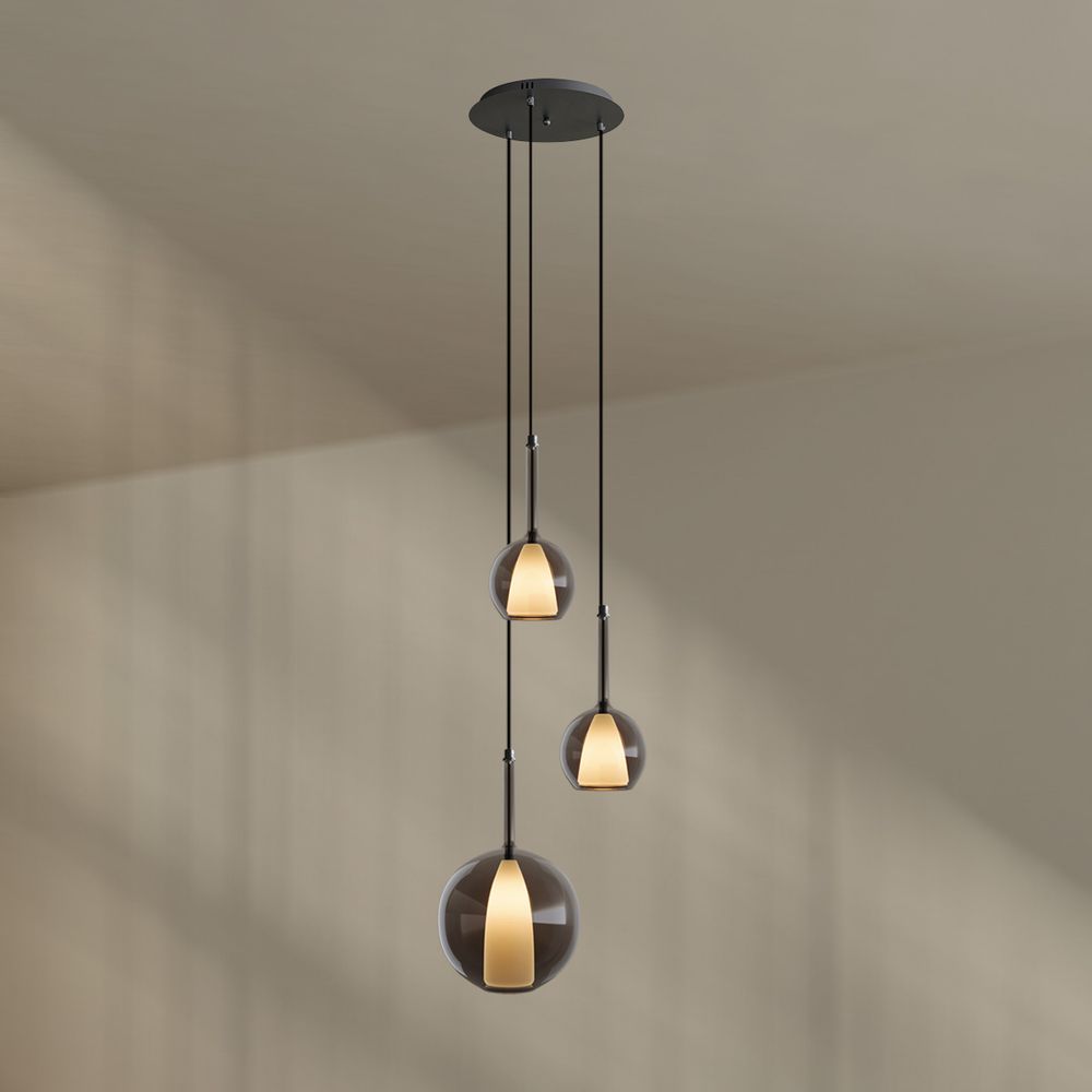 s.luce Belluna Galerieleuchte 3-flammig Ø 40cm Baldachin