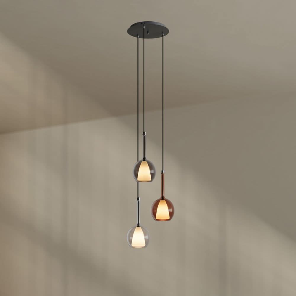 s.luce Belluna Galerieleuchte 3-flammig Ø 40cm Baldachin