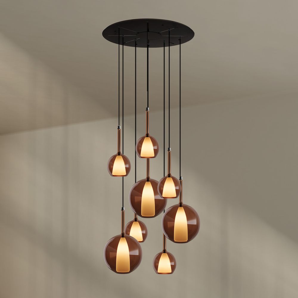 s.luce Belluna Galerieleuchte 8-flammig Ø 80cm Baldachin