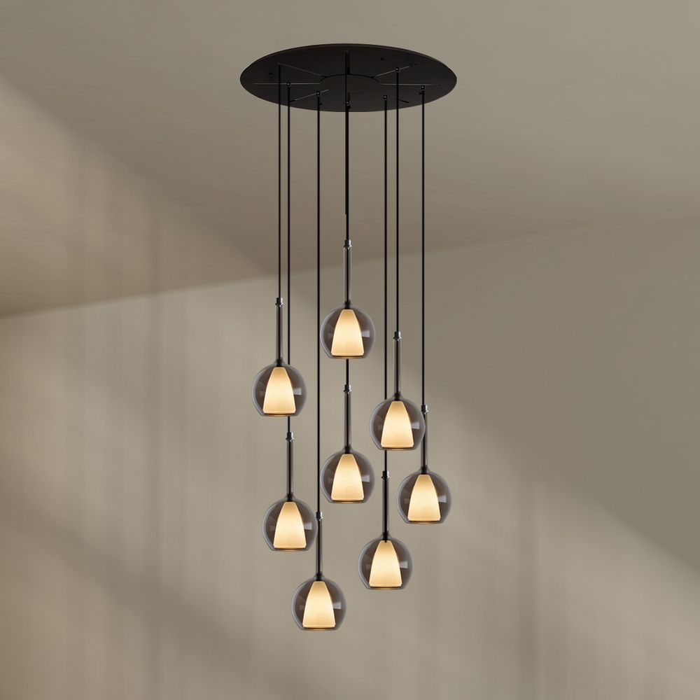 s.luce Belluna Galerieleuchte 8-flammig Ø 80cm Baldachin