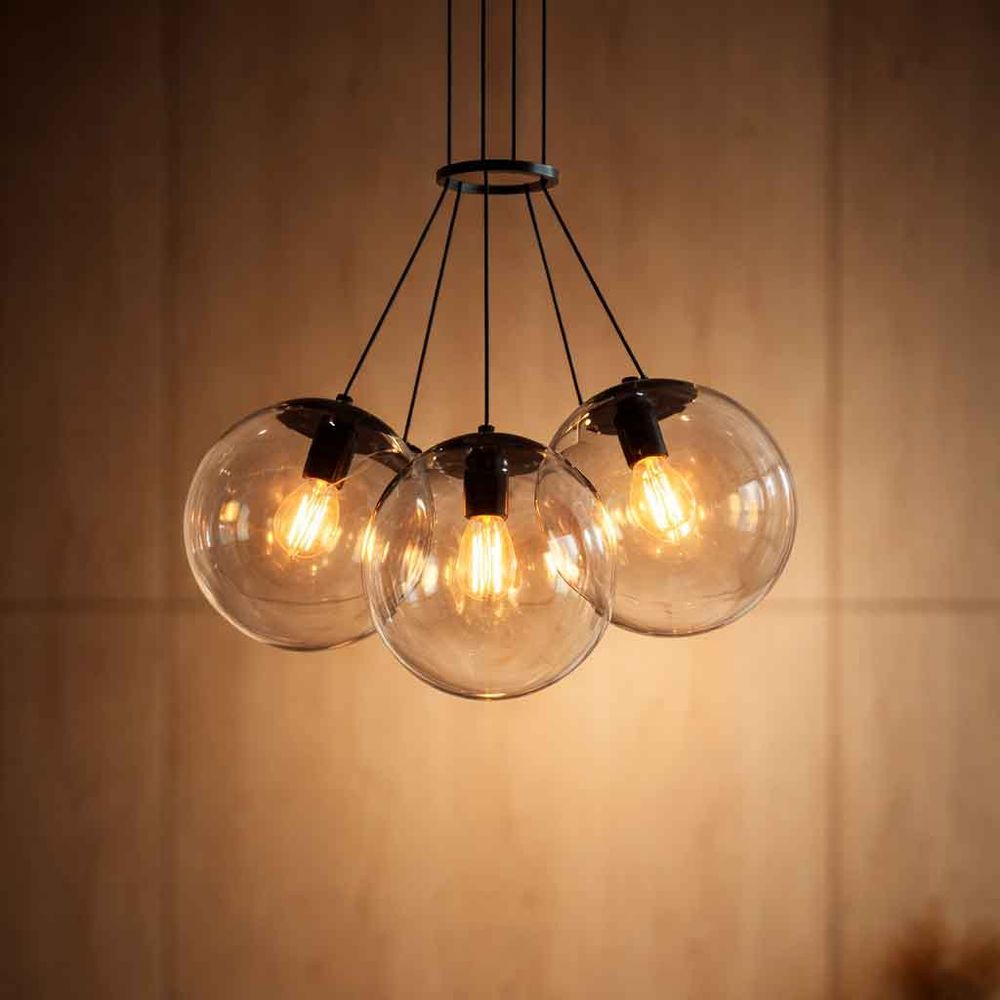 s.luce Cluster Glaskugel Galerielampe Hängeleuchte 3 - flammig - 186375 - s.luce® - homecoming lights.