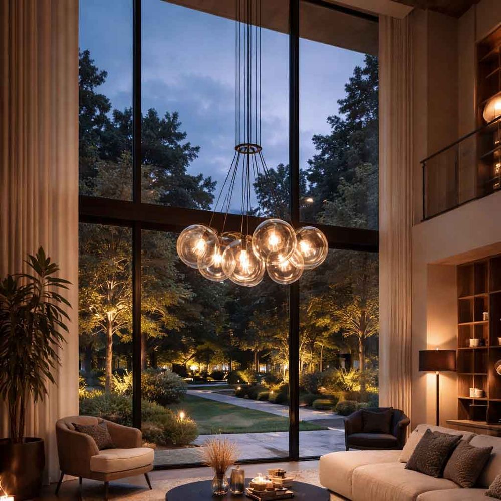 s.luce Cluster Glaskugel Galerieleuchte Hängeleuchte 7 - flammig - 186452 - s.luce® - homecoming lights.