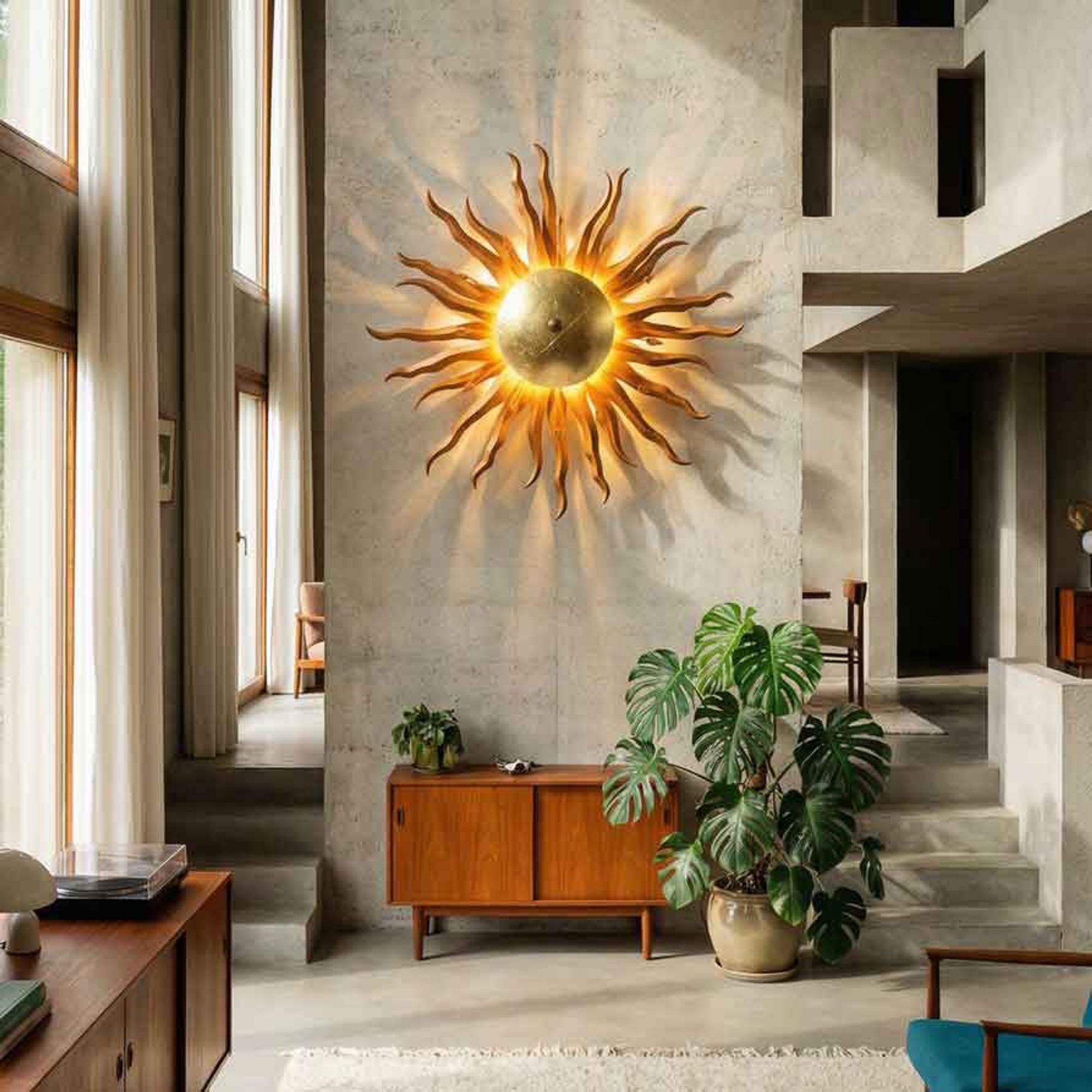 s.luce Diator XL handgeschmiedete Sonne Rost- & Goldfarben