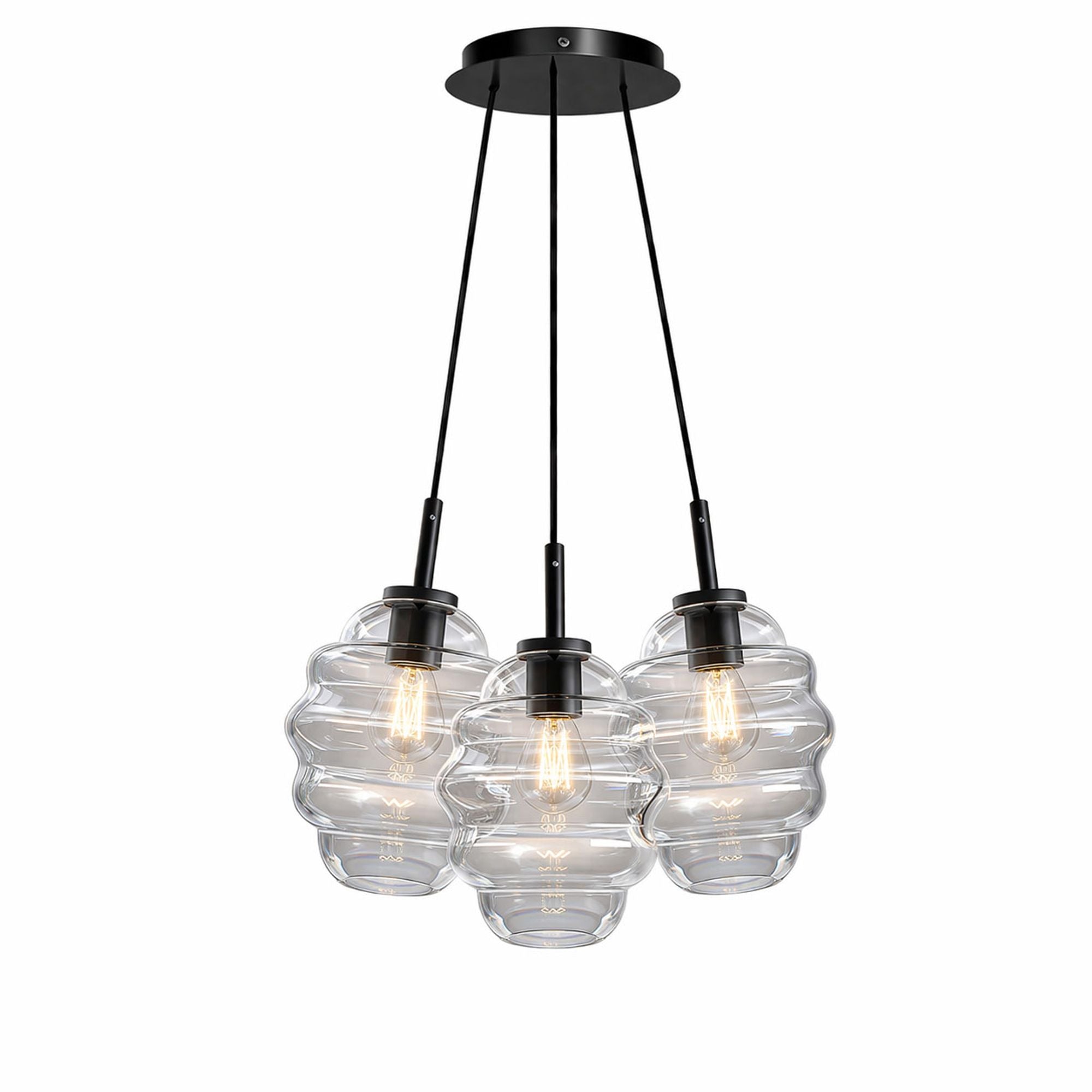 s.luce Echos Cluster Glas - Pendelleuchte 3 - flammig 3x18cm - 200321 - s.luce® - homecoming lights.