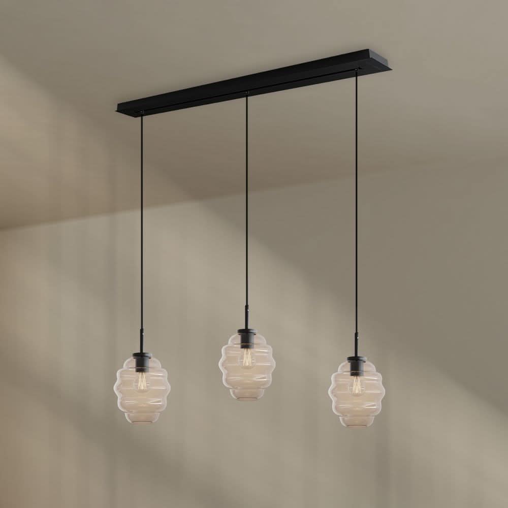 s.luce Echos Esstisch-Hängelampe 3-flammig 120cm Ø 18cm