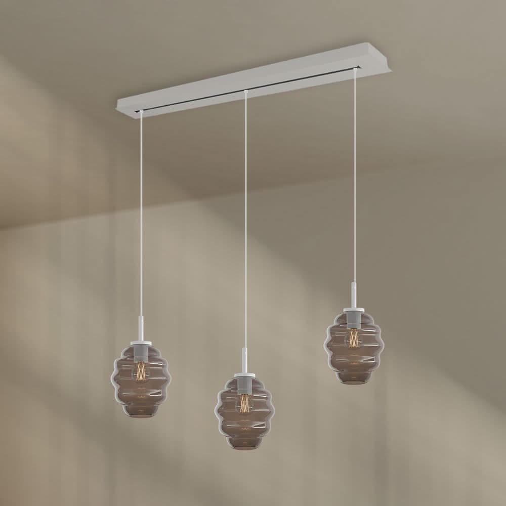 s.luce Echos Esstisch-Hängelampe 3-flammig 120cm Ø 18cm