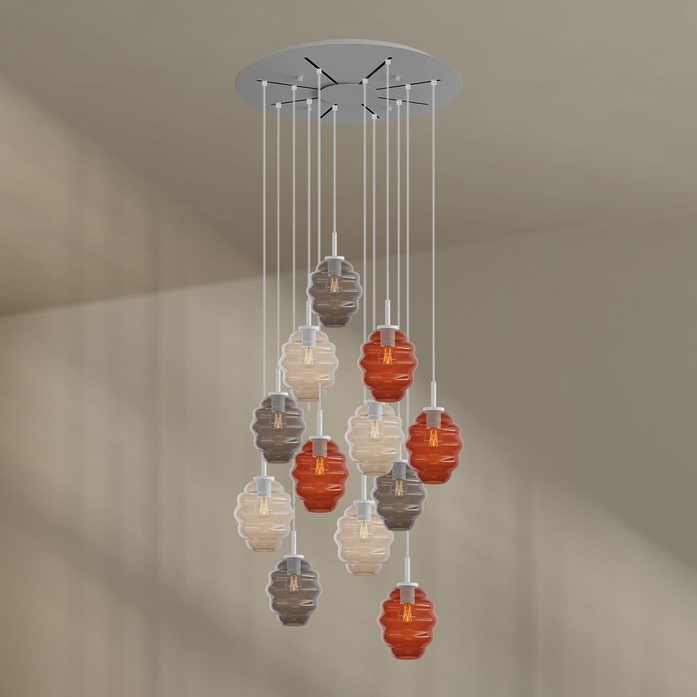 s.luce Echos lampe de galerie 12 flammes Ø 80cm baldaquin Ø 18cm