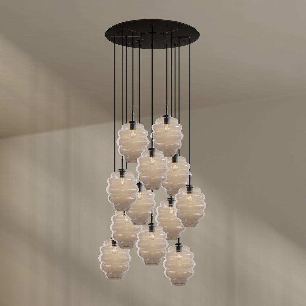 s.luce Echos Galerieleuchte 12-flammig Ø 80cm Baldachin Ø 25cm