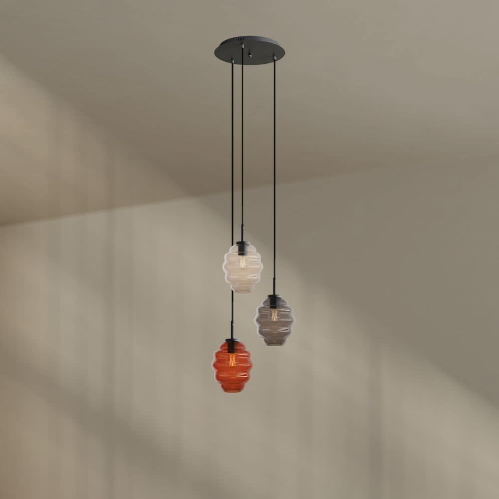 s.luce Echos Galerieleuchte 3-flammig Ø 40cm Baldachin Ø 18cm