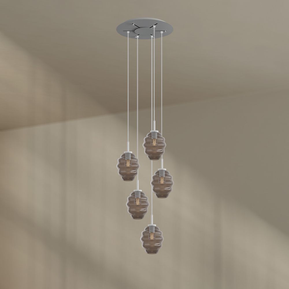 s.luce Echos Galerieleuchte 5-flammig Ø 60cm Baldachin Ø 18cm