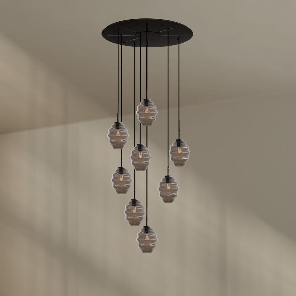 s.luce Echos lampe de galerie 8 flammes Ø 80cm baldaquin Ø 18cm