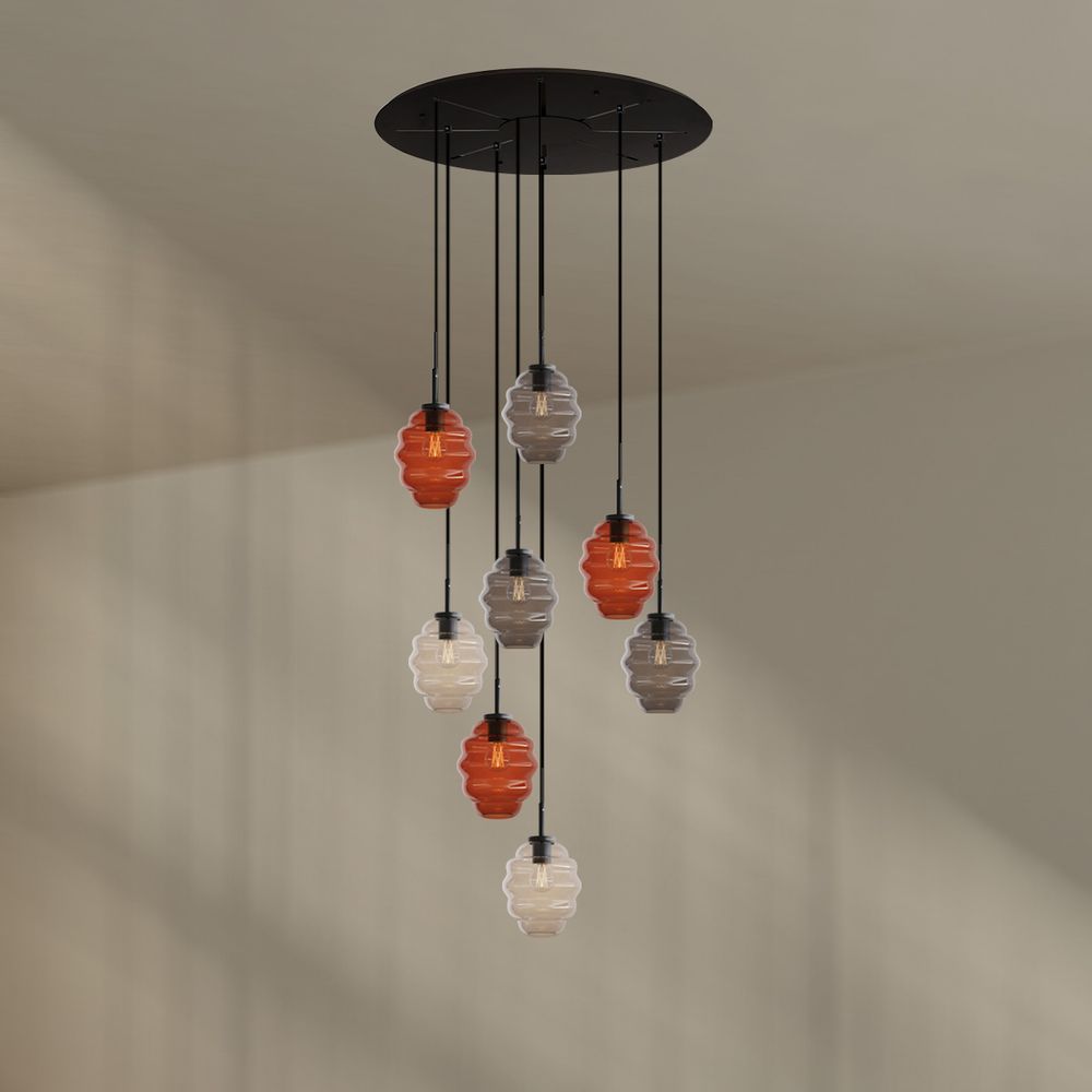 s.luce Echos Galerieleuchte 8-flammig Ø 80cm Baldachin Ø 18cm