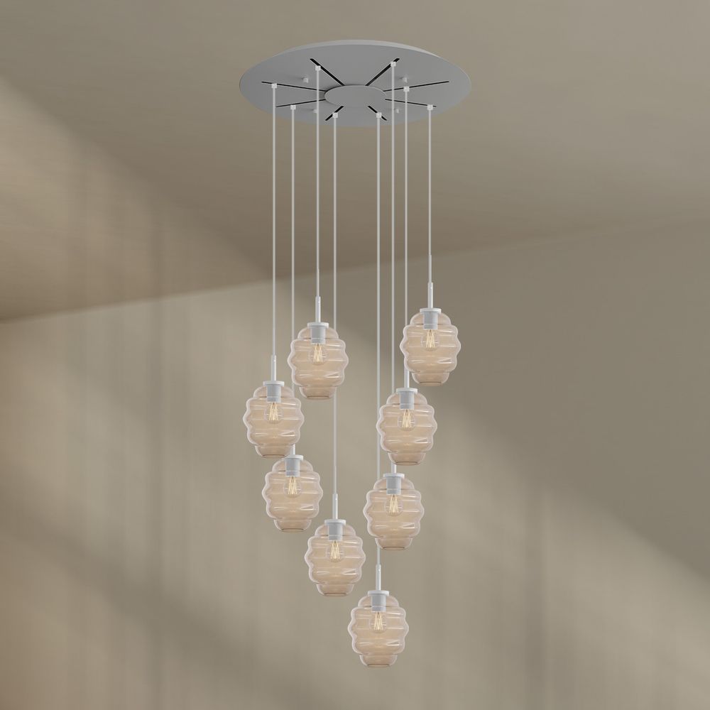 s.luce Echos Galerieleuchte 8-flammig Ø 80cm Baldachin Ø 18cm