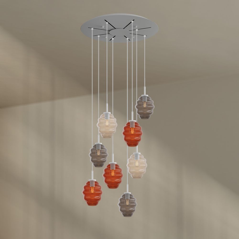 s.luce Echos Galerieleuchte 8-flammig Ø 80cm Baldachin Ø 18cm