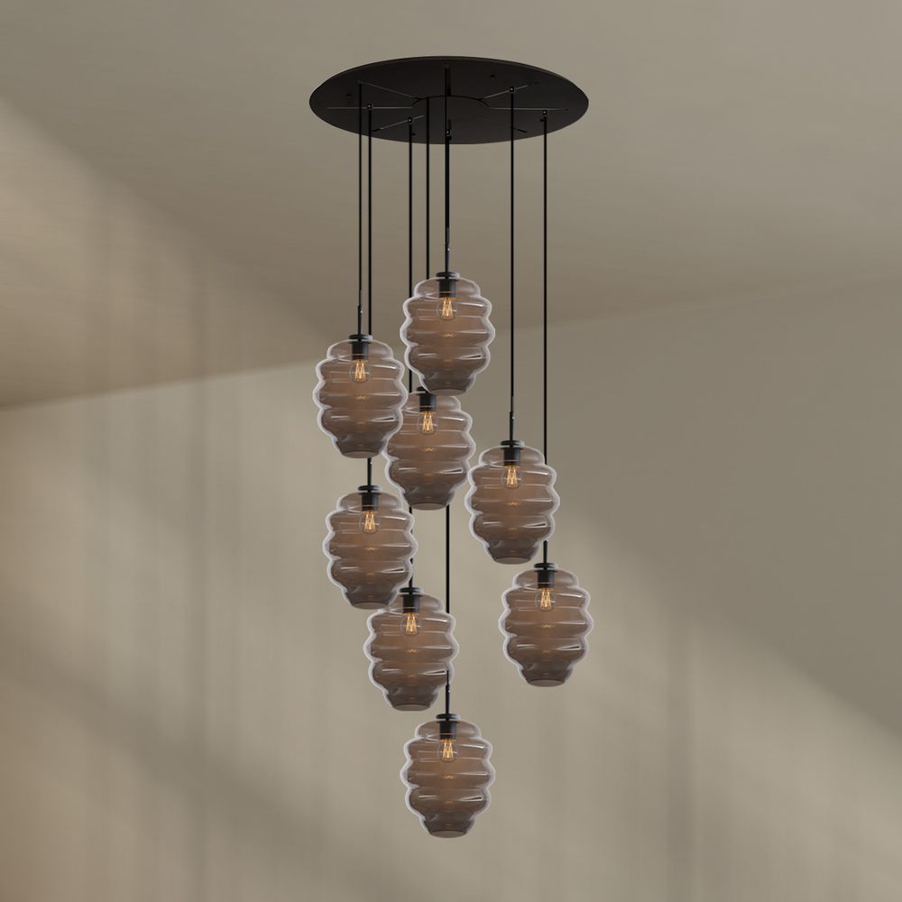 s.luce Echos Galerieleuchte 8-flammig Ø 80cm Baldachin Ø 25cm