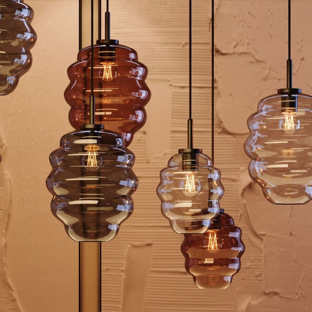s.luce Echos Glas Galerie-Pendelleuchte Aufhängung 500cm Weiß