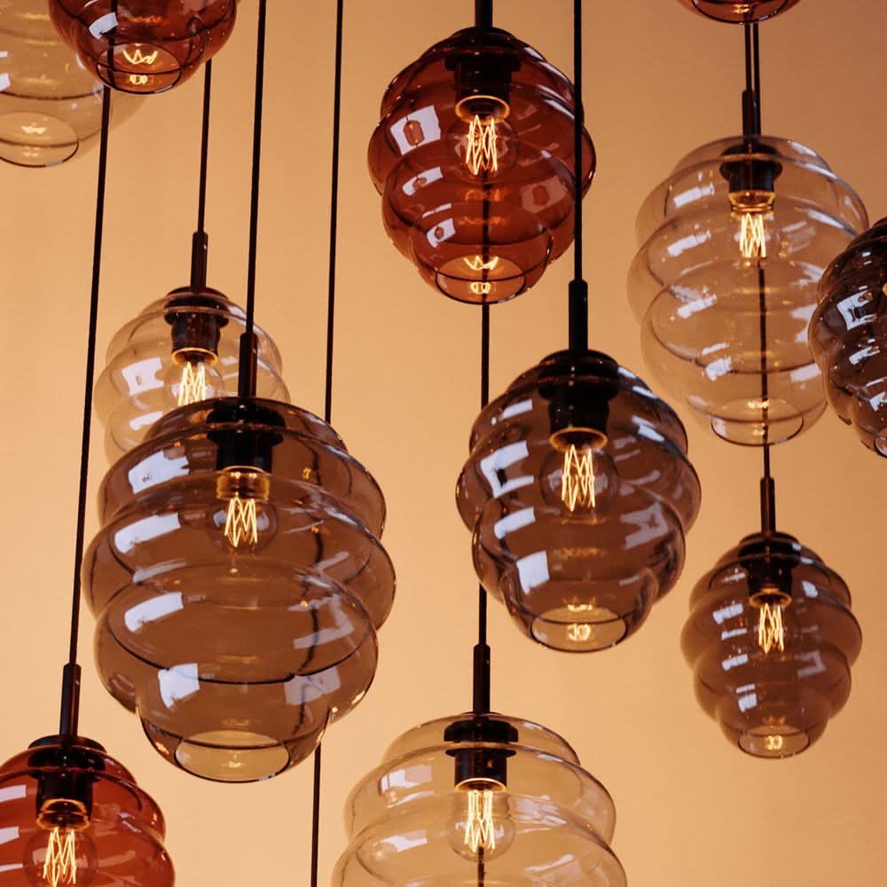 s.luce Echos Glas Galerie-Pendelleuchte Aufhängung 500cm Weiß