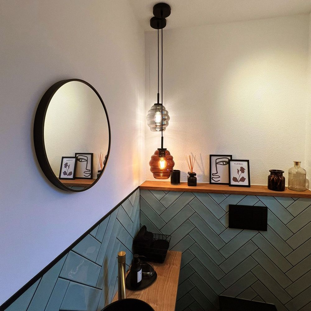 s.luce Echos Glas - Hängelampe Aufhängung 150cm Schwarz - 190369 - s.luce® - homecoming lights.