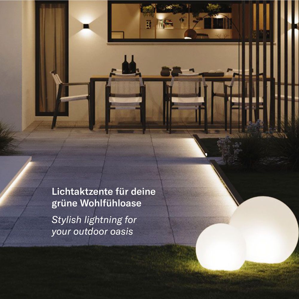 s.luce Globe pro langlebige Garten Außenkugel Weiß