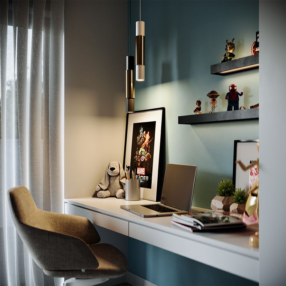 s.luce Lampe à suspendre moderne Crutch forme cylindrique