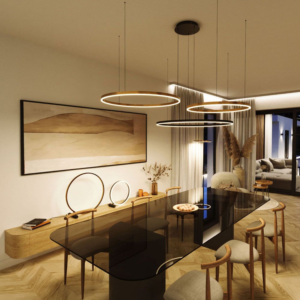 s.luce LED Ring Pendelleuchte 3-flammig Exzentrisch