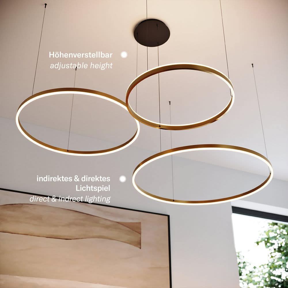 s.luce LED Ring Pendelleuchte 3-flammig Exzentrisch