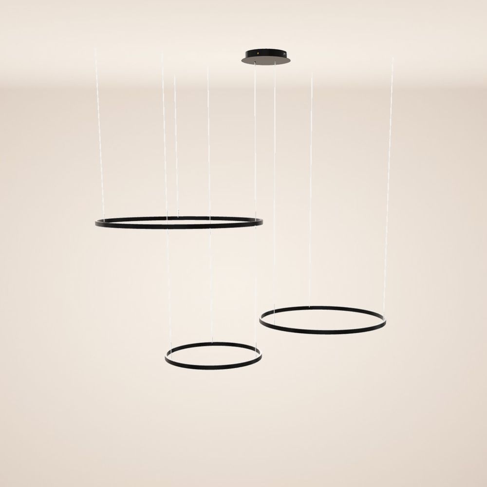 s.luce LED Ring Pendelleuchte 3-flammig Exzentrisch