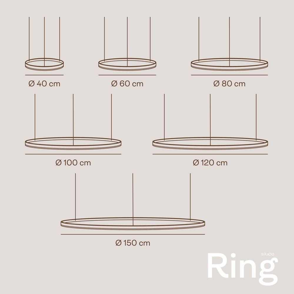 s.luce LED Ring Pendelleuchte 3-flammig Exzentrisch