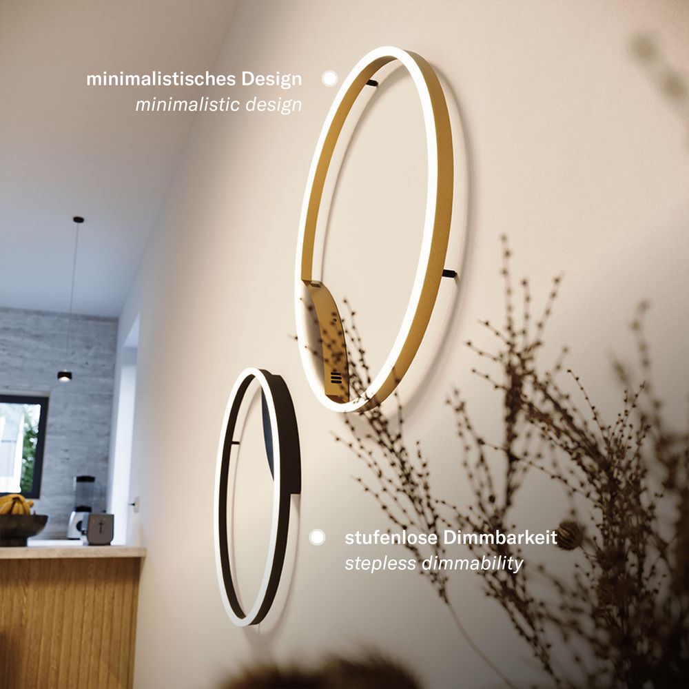 s.luce LED Ring Wandlampe & Deckenleuchte Dimmbar modern rund