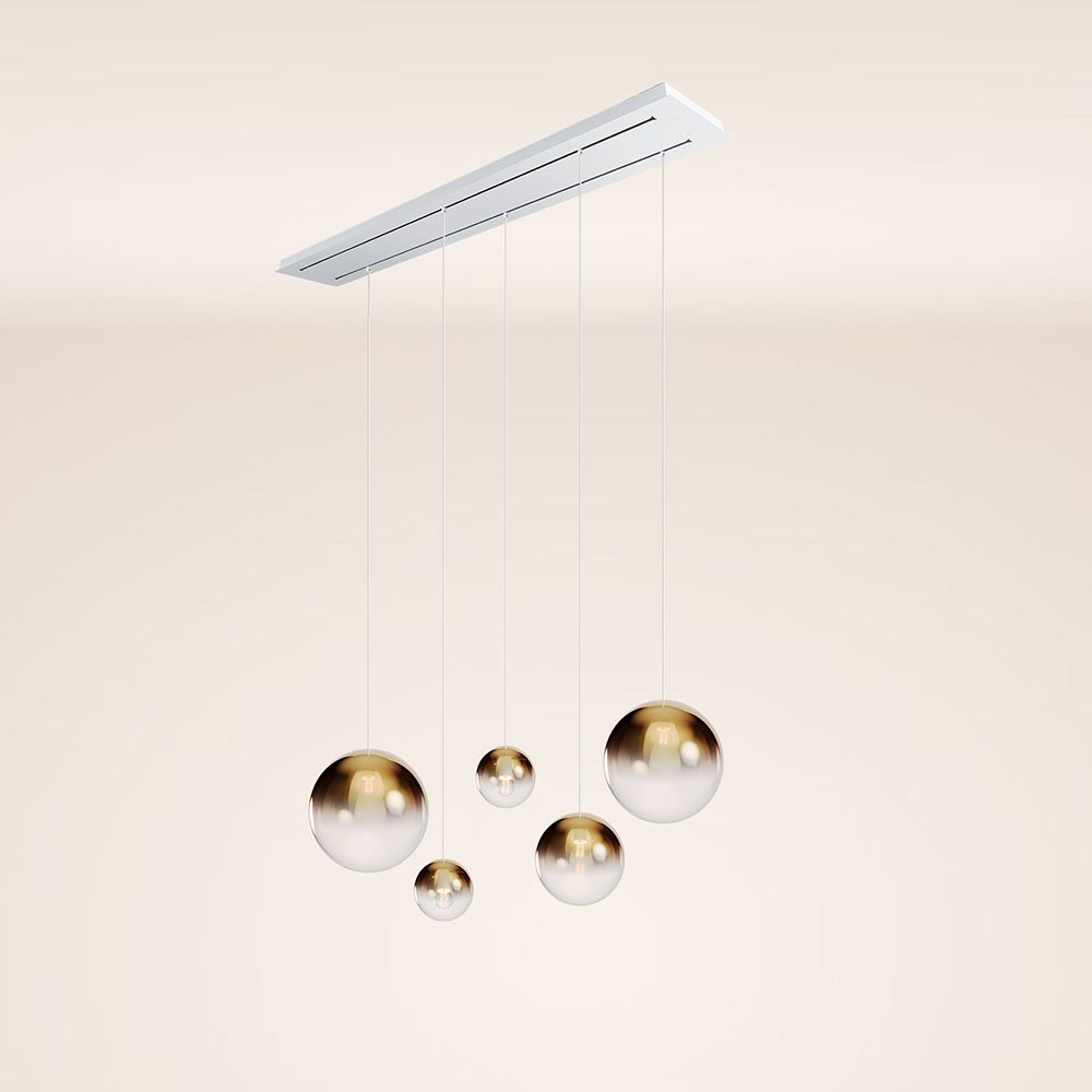 s.luce Orb 5-flammige Esstischlampe 2-reihig 160cm