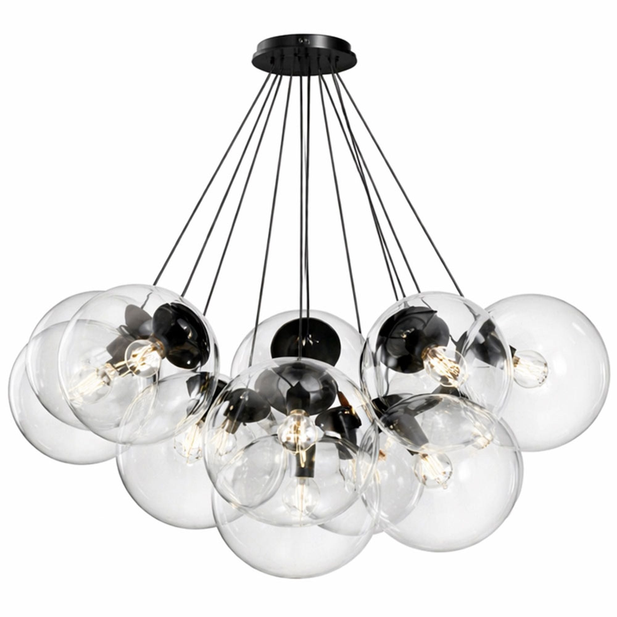 s.luce Orb Cluster Glas - Pendelampe 13 - flammig 13x30cm - 200710 - s.luce® - homecoming lights.
