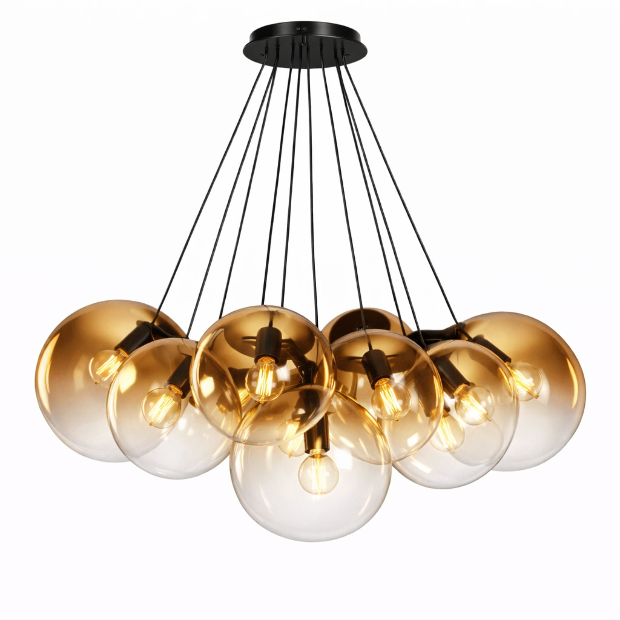 s.luce Orb Cluster Glas - Pendelampe 13 - flammig 13x30cm - 200713 - s.luce® - homecoming lights.