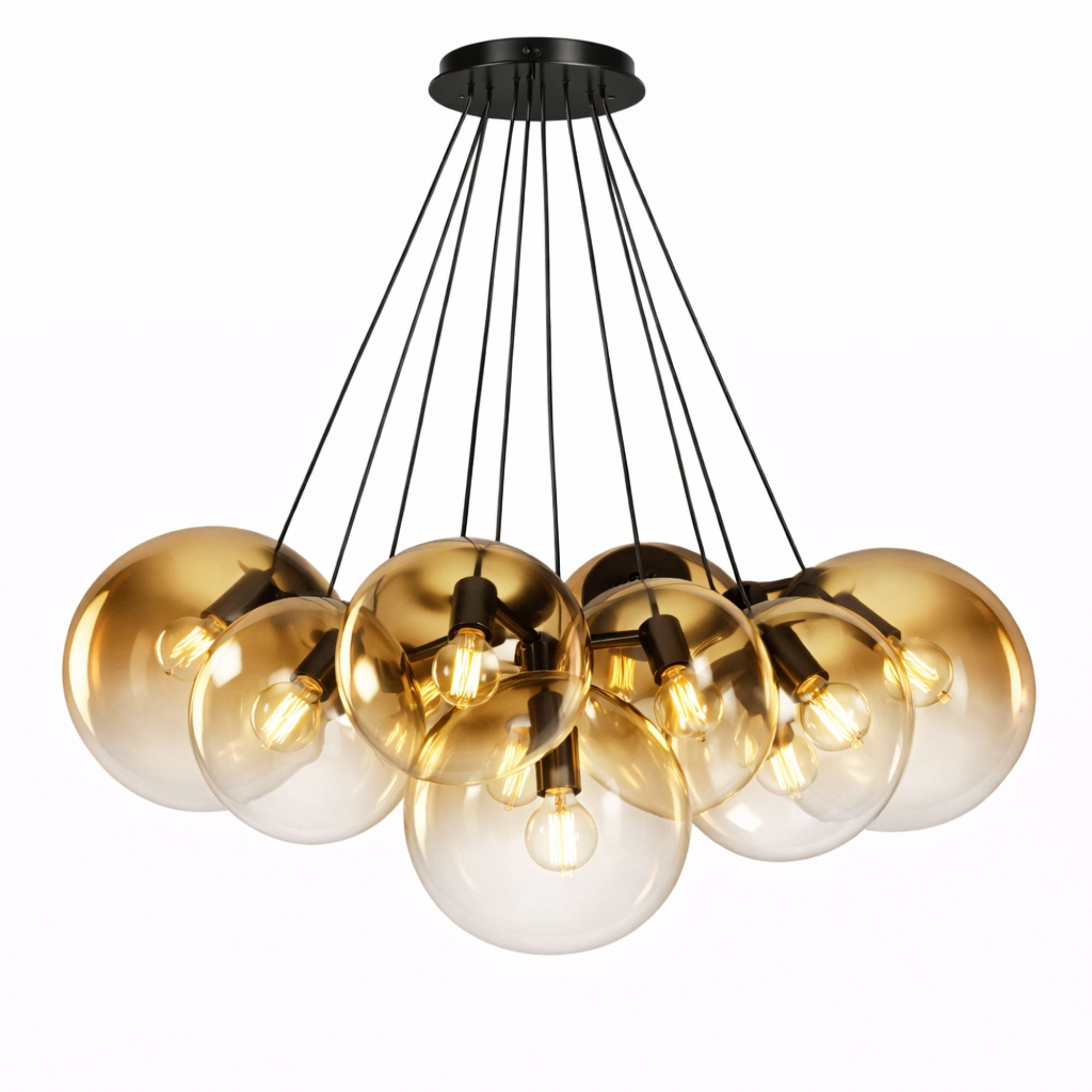 s.luce Orb Cluster Glas - Pendelampe 13 - flammig 13x30cm - 200714 - s.luce® - homecoming lights.
