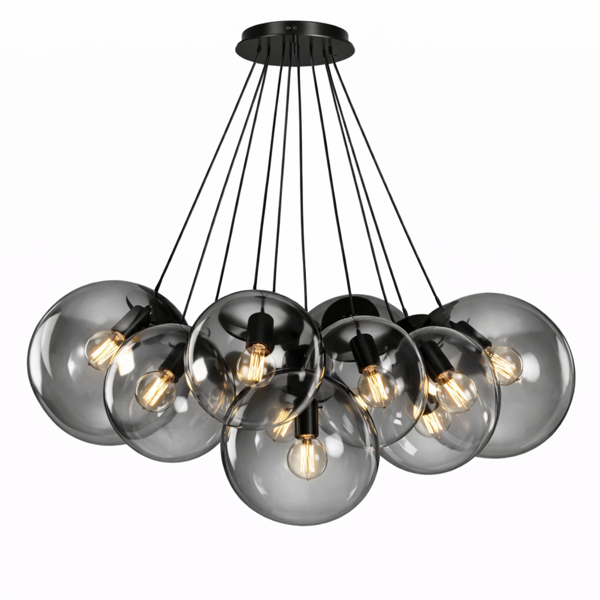 s.luce Orb Cluster Glas - Pendelampe 13 - flammig 13x30cm - 200711 - s.luce® - homecoming lights.