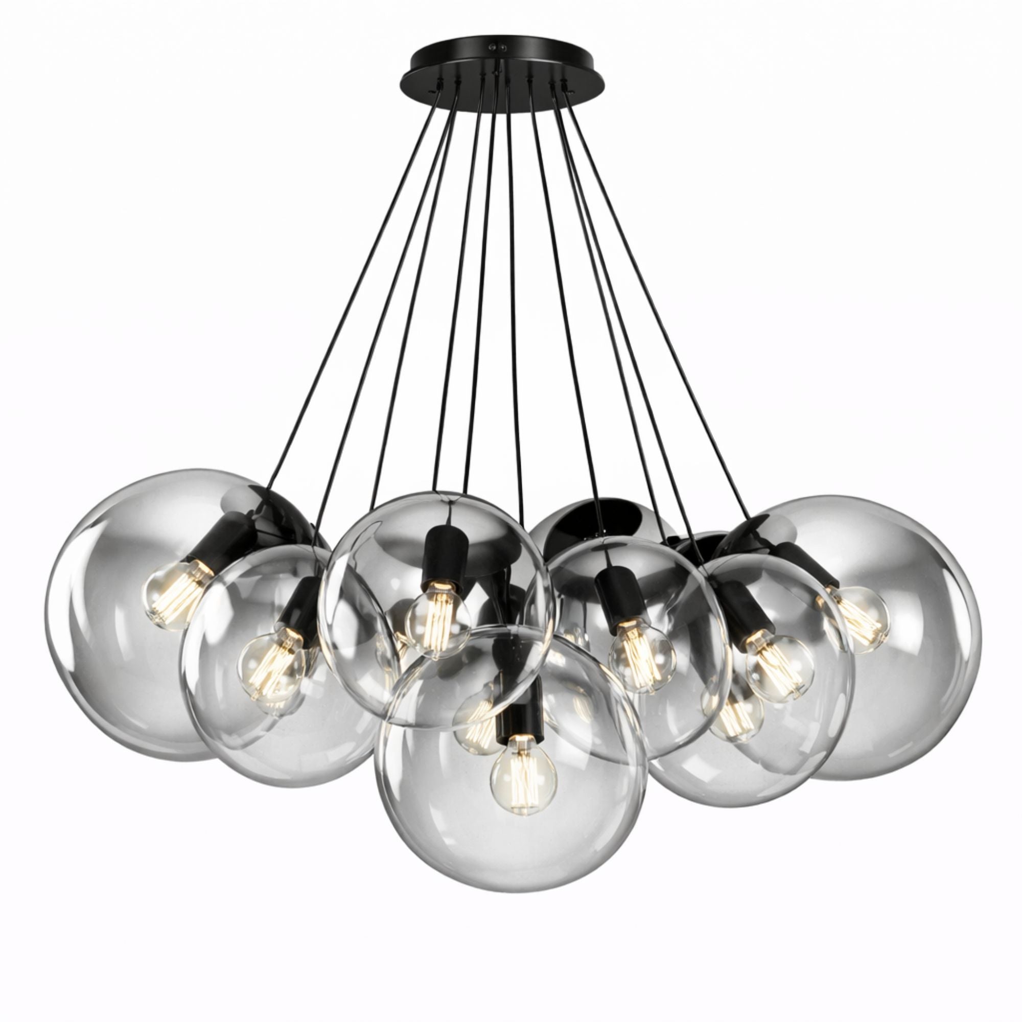s.luce Orb Cluster Glas - Pendelampe 13 - flammig 13x30cm - 200712 - s.luce® - homecoming lights.