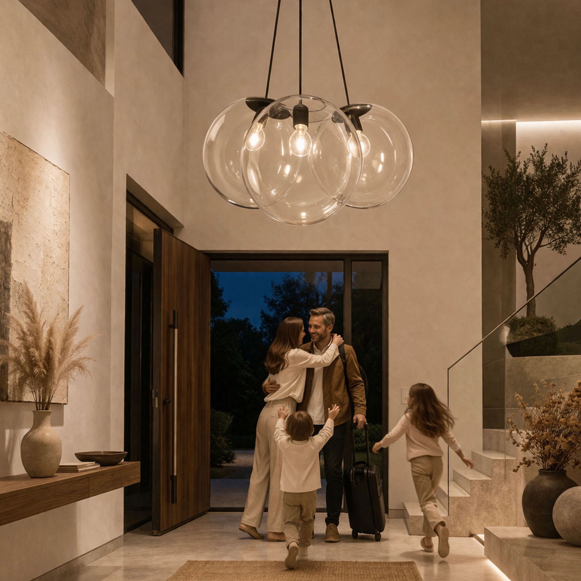 s.luce Orb Cluster Glas - Pendelampe 3 - flammig 3x50cm - 200645 - s.luce® - homecoming lights.