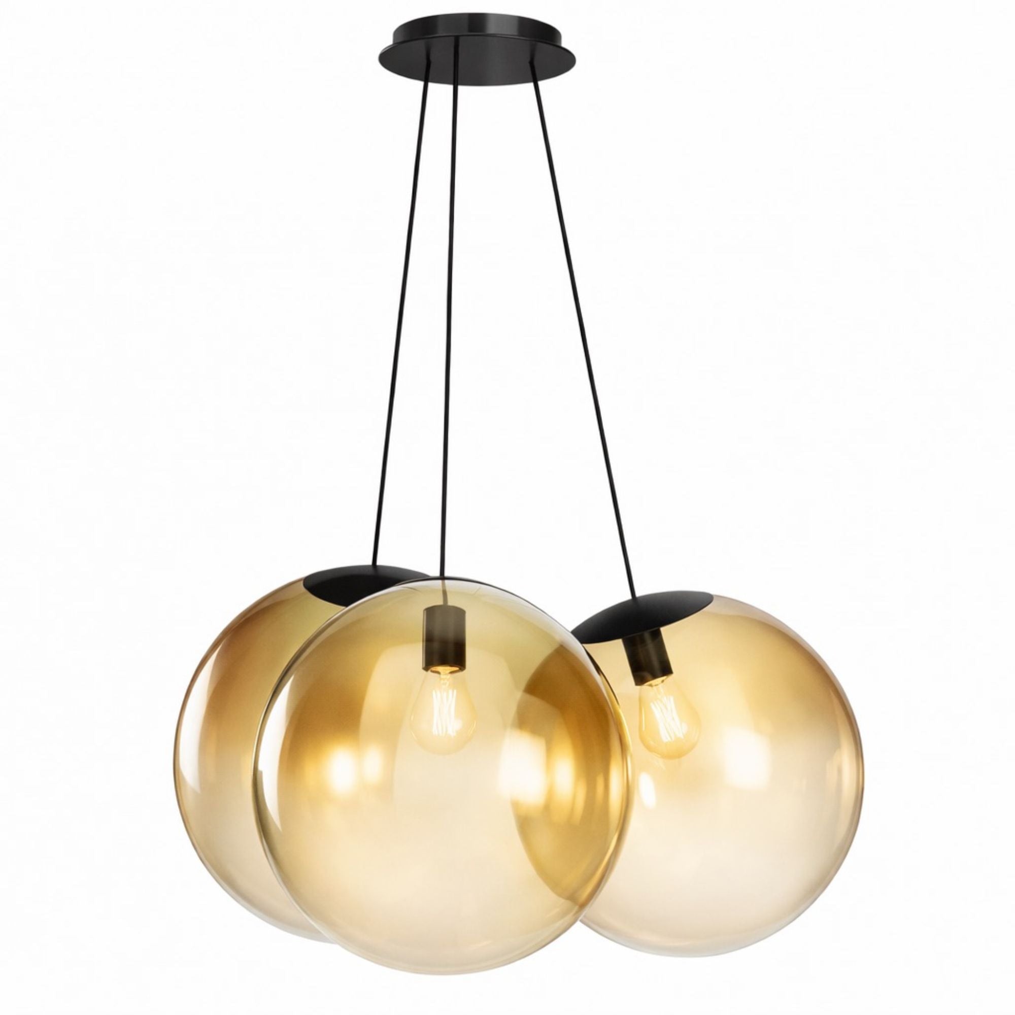 s.luce Orb Cluster Glas - Pendelampe 3 - flammig 3x50cm - 200646 - s.luce® - homecoming lights.