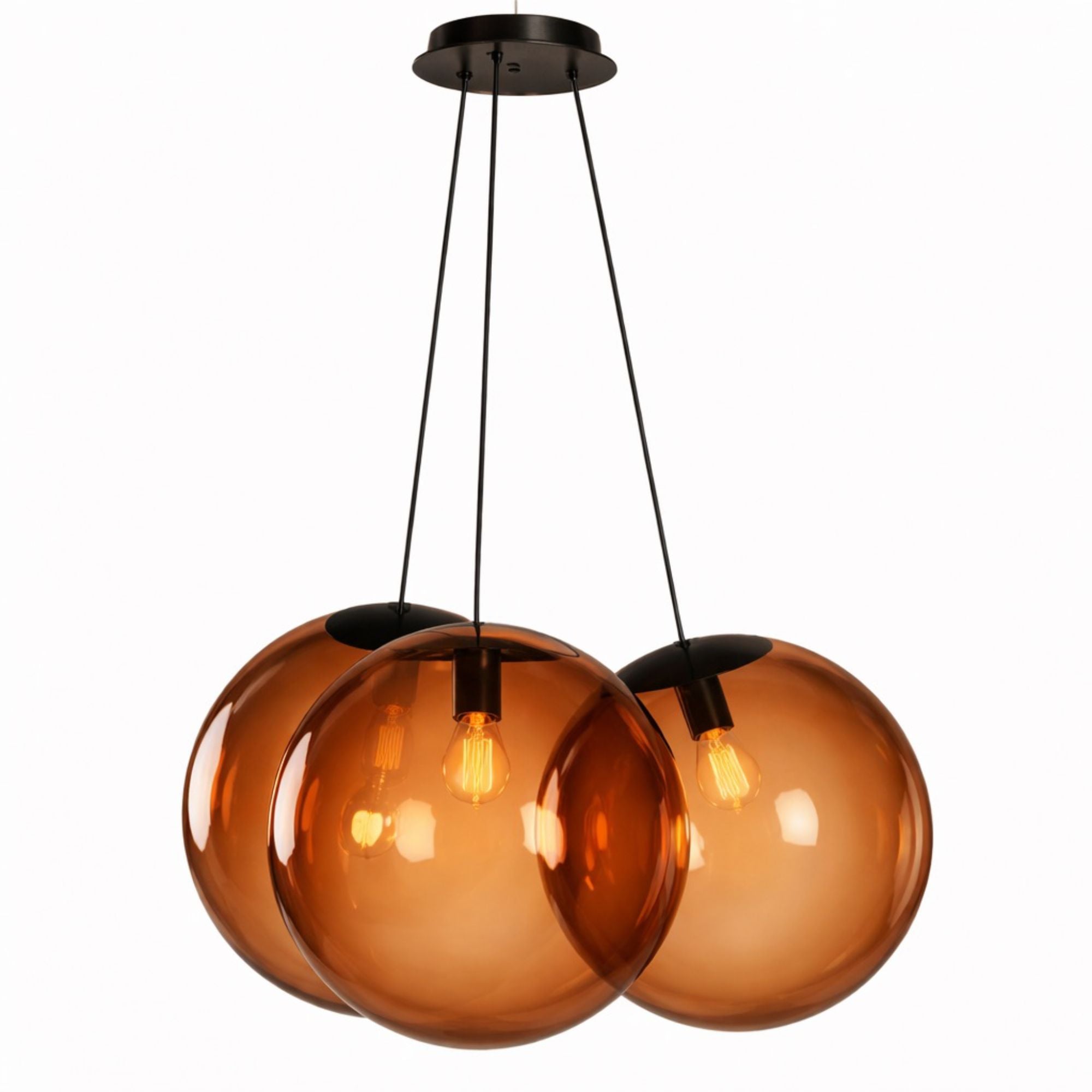 s.luce Orb Cluster Glas - Pendelampe 3 - flammig 3x50cm - 200644 - s.luce® - homecoming lights.