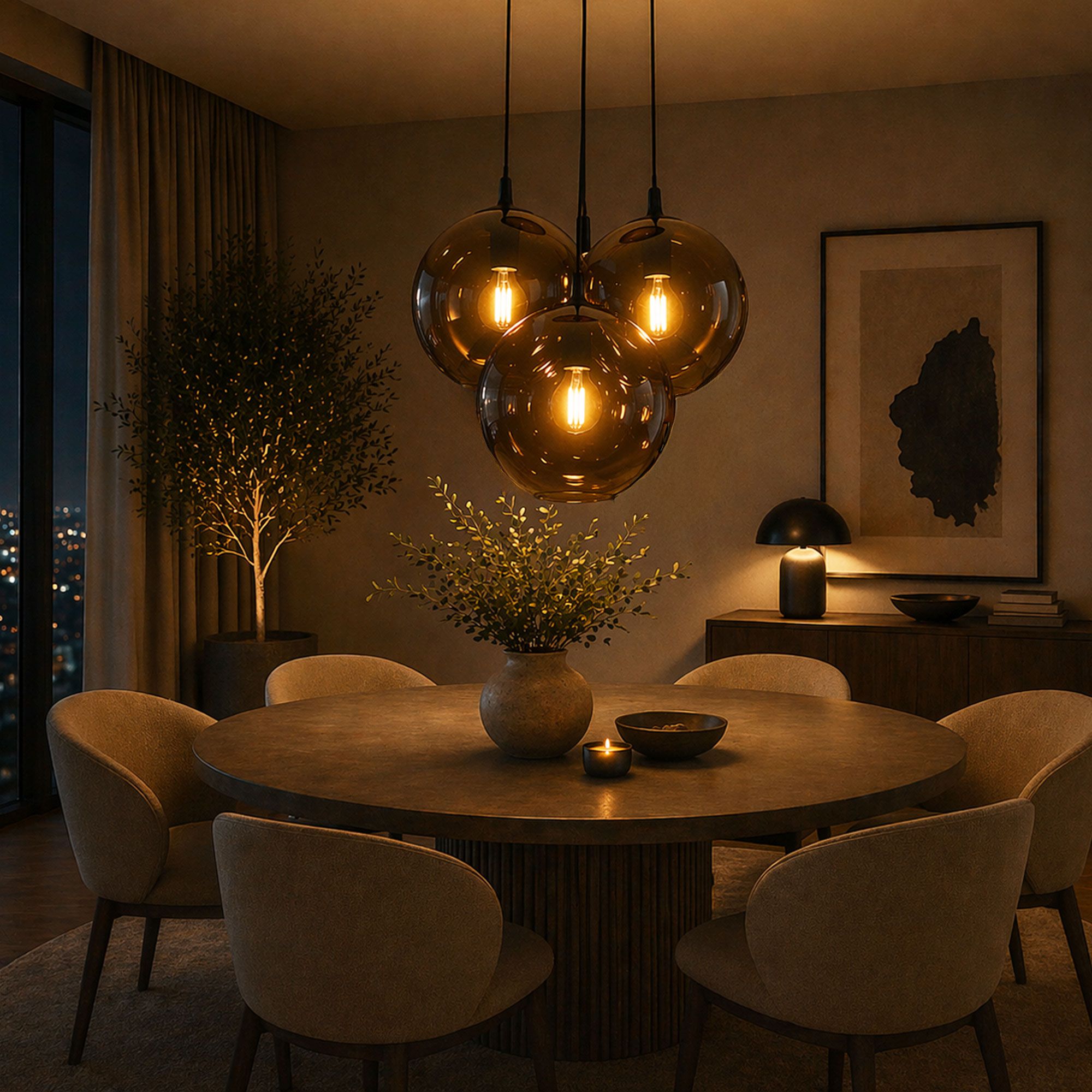 s.luce Orb Cluster Glas - Pendelampe 3 - flammig 3x50cm - 200645 - s.luce® - homecoming lights.