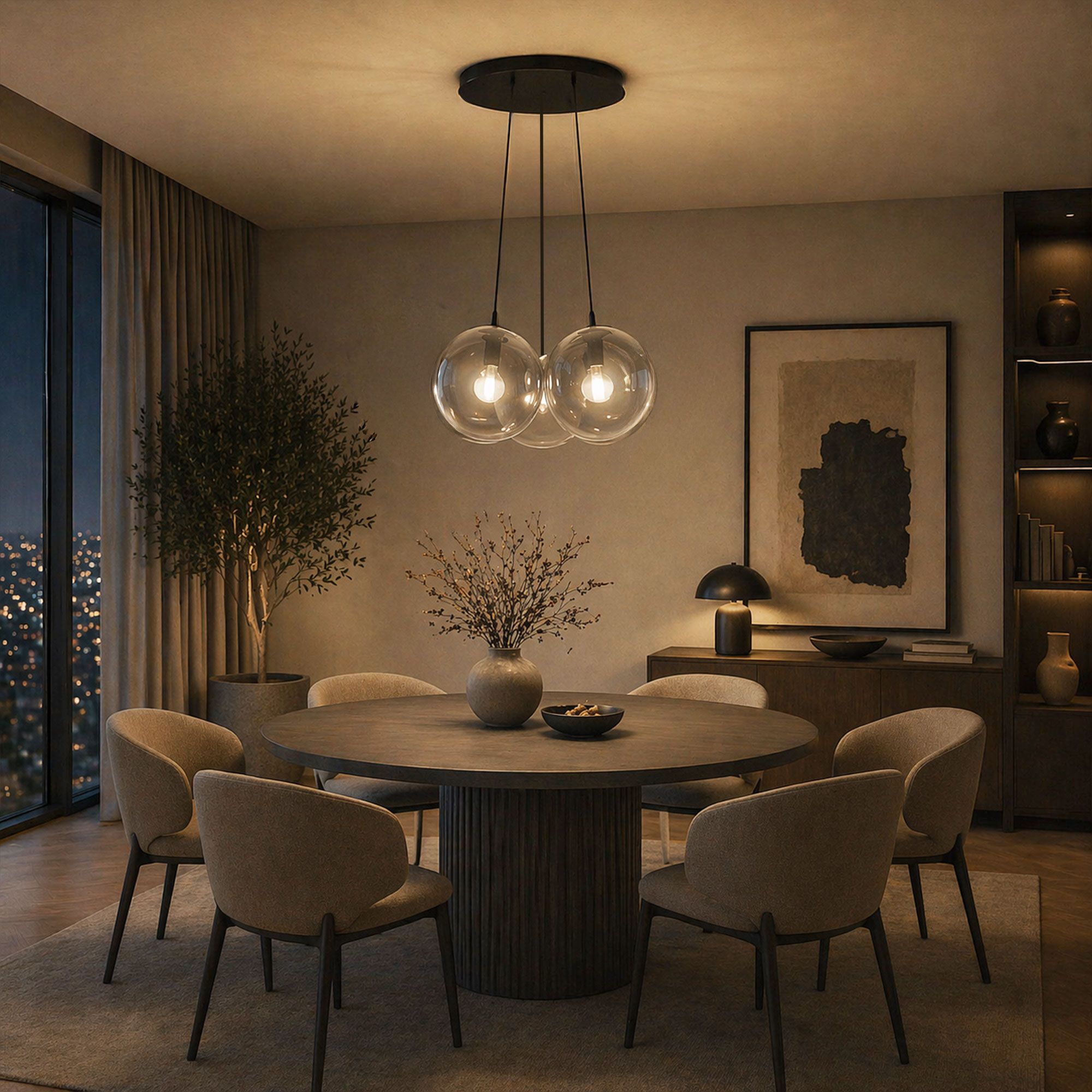 s.luce Orb Cluster Glas - Pendelleuchte 3 - flammig 3x30cm - 200610 - s.luce® - homecoming lights.