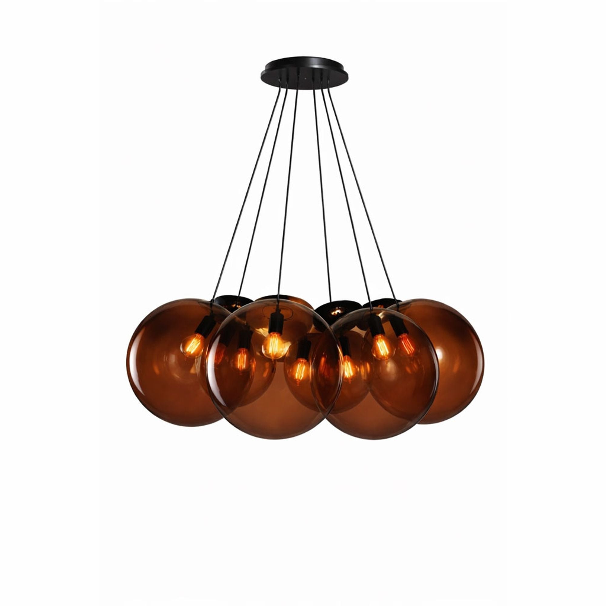 s.luce Orb Cluster Glas - Hängelampe 7 - flammig 7x50cm - 200690 - s.luce® - homecoming lights.