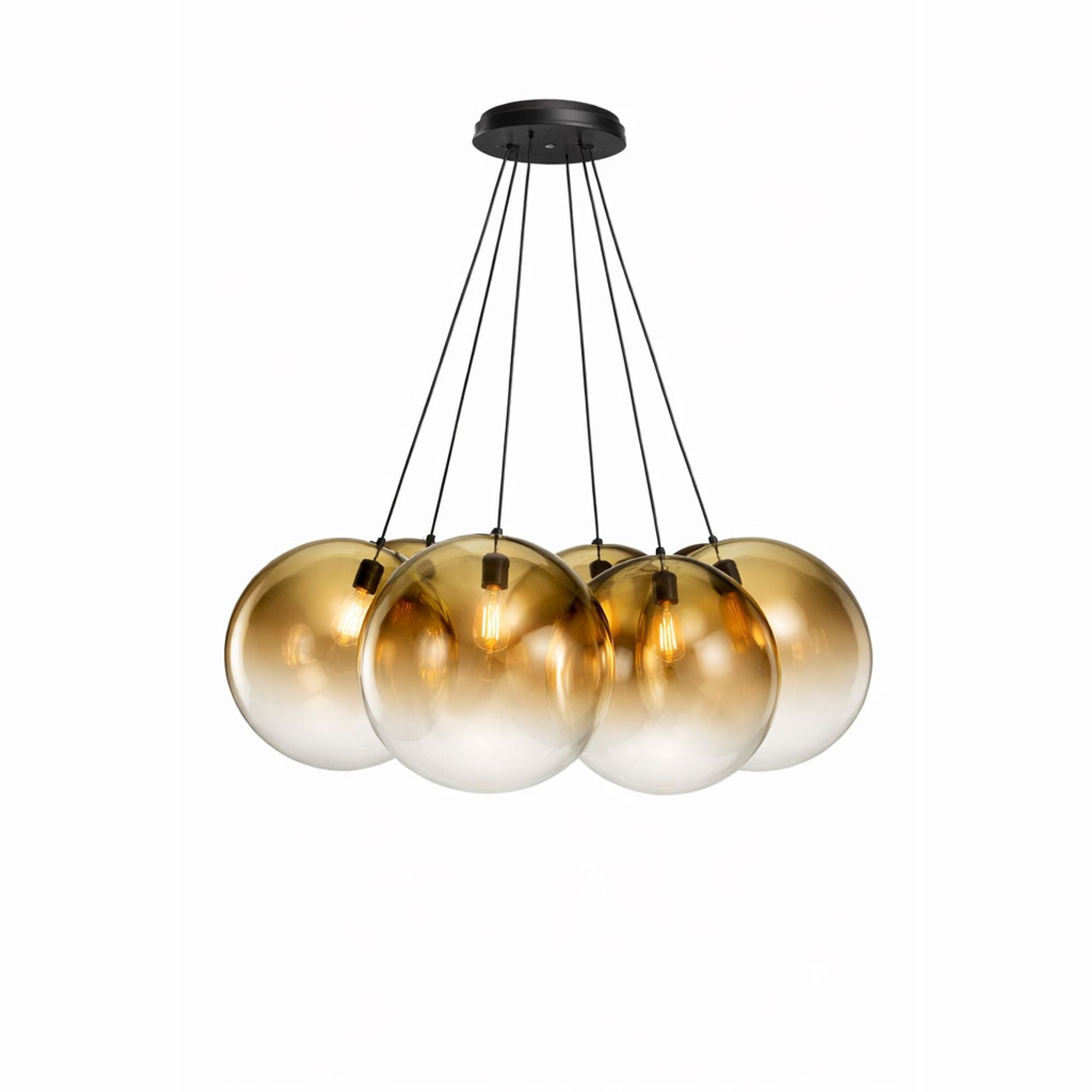 s.luce Orb Cluster Glas - Hängelampe 7 - flammig 7x50cm - 200697 - s.luce® - homecoming lights.