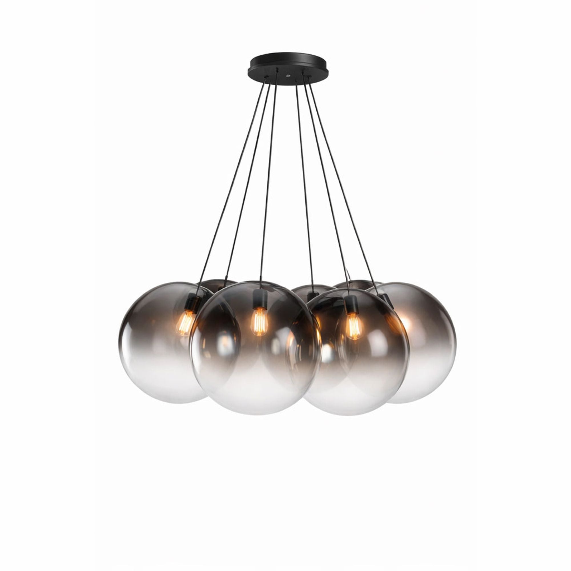 s.luce Orb Cluster Glas - Hängelampe 7 - flammig 7x50cm - 200695 - s.luce® - homecoming lights.