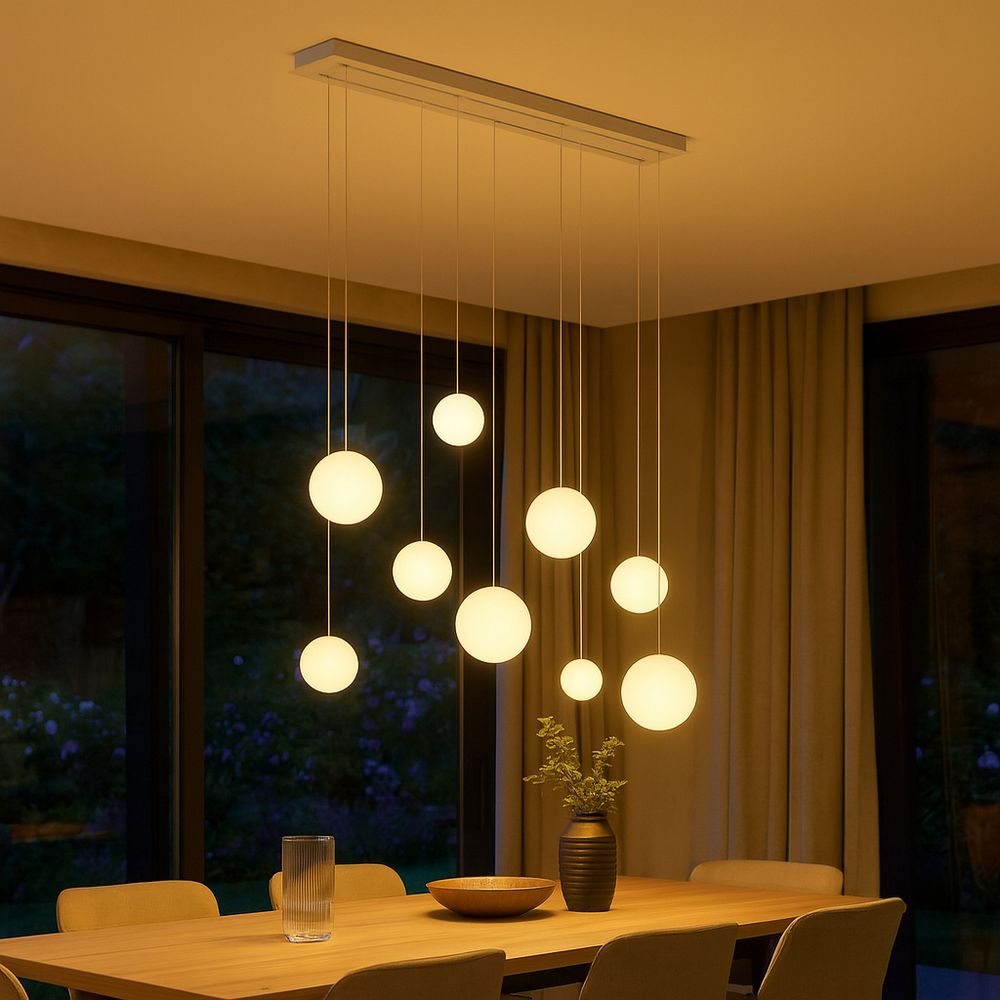 s.luce Orb Esstisch-Hängeleuchte 5-flammig 160cm