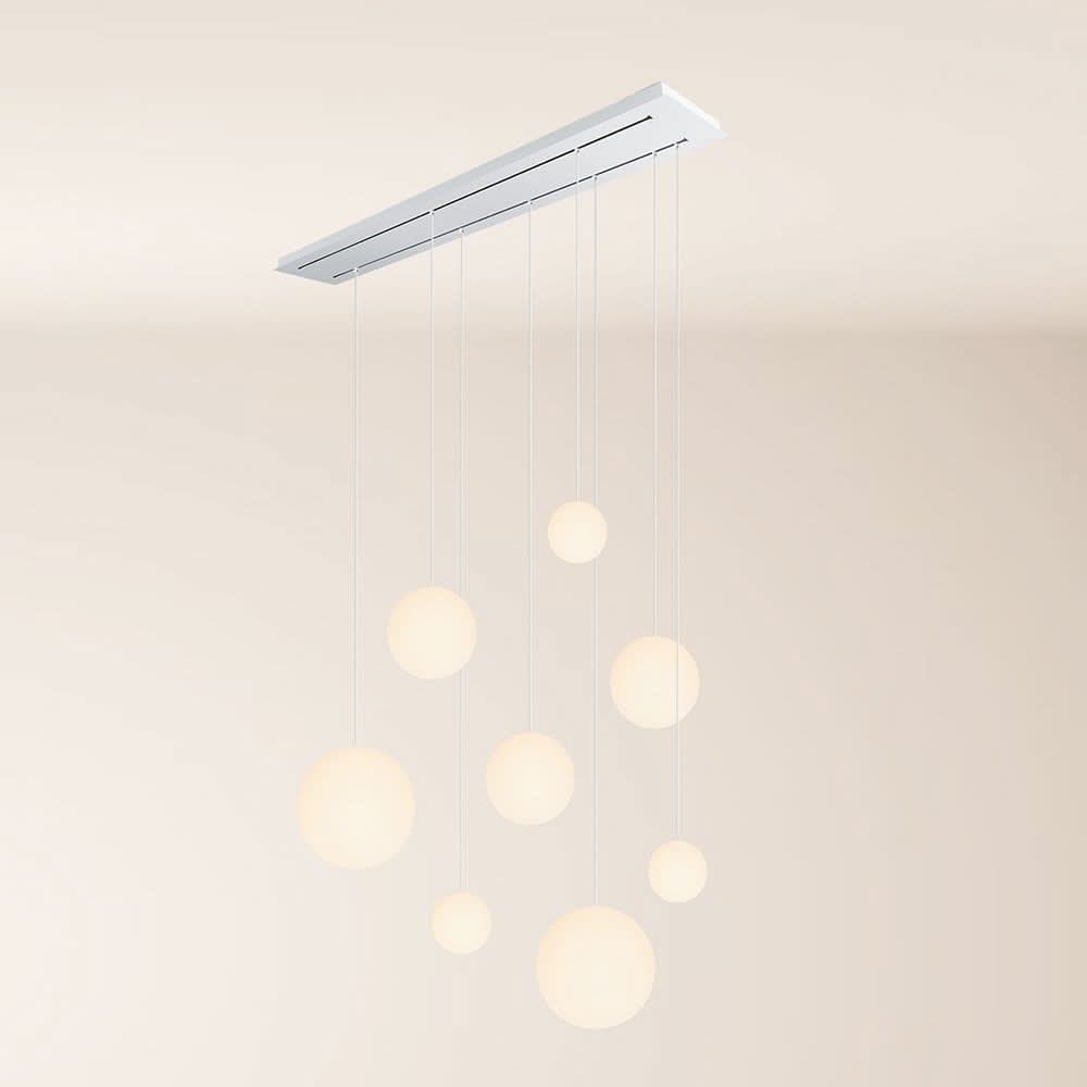 s.luce Orb Esstischleuchte 8-flammig 160cm 2-reihig