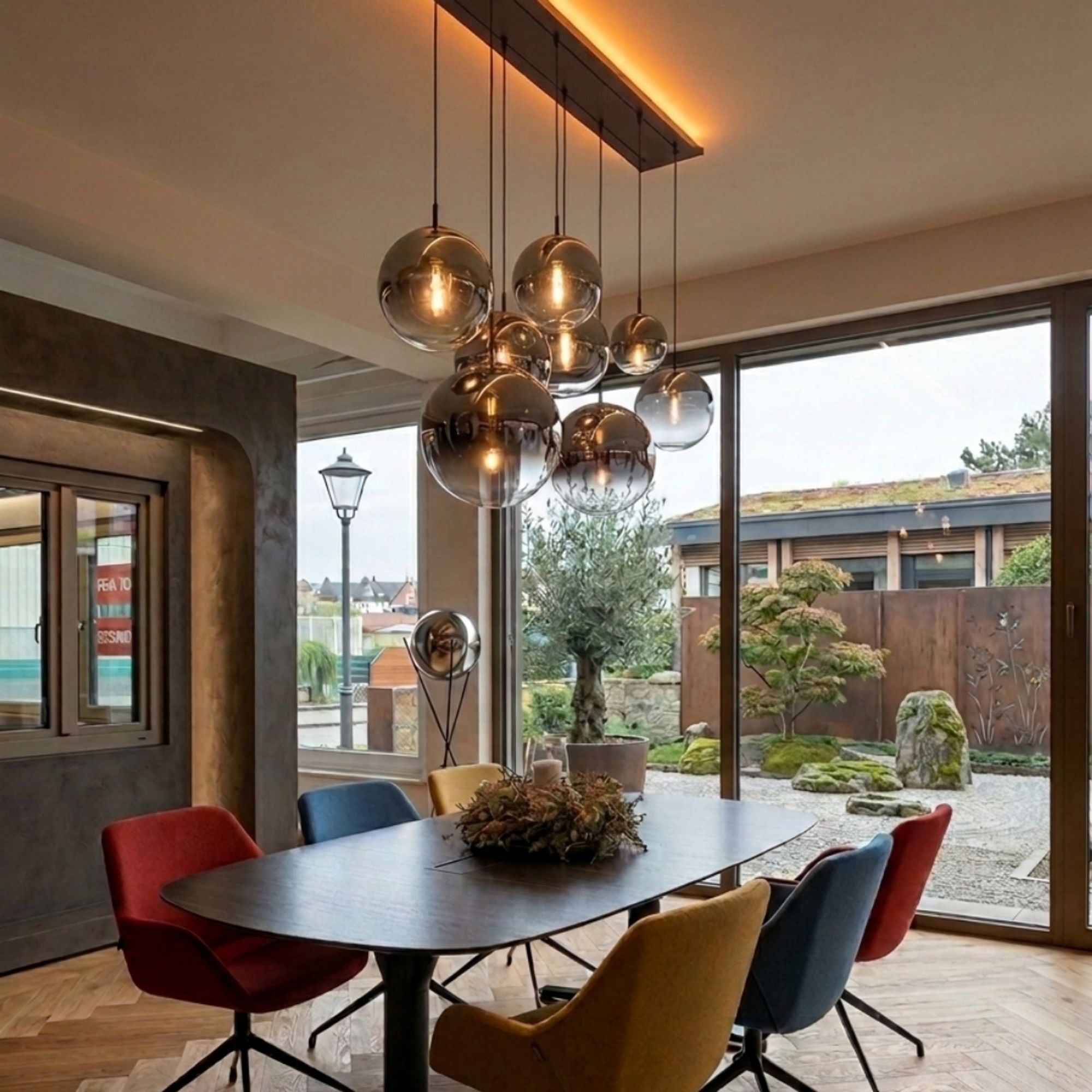 s.luce Orb Esstischleuchte 8 - flammig 160cm 2 - reihig - 179652 - s.luce® - homecoming lights.