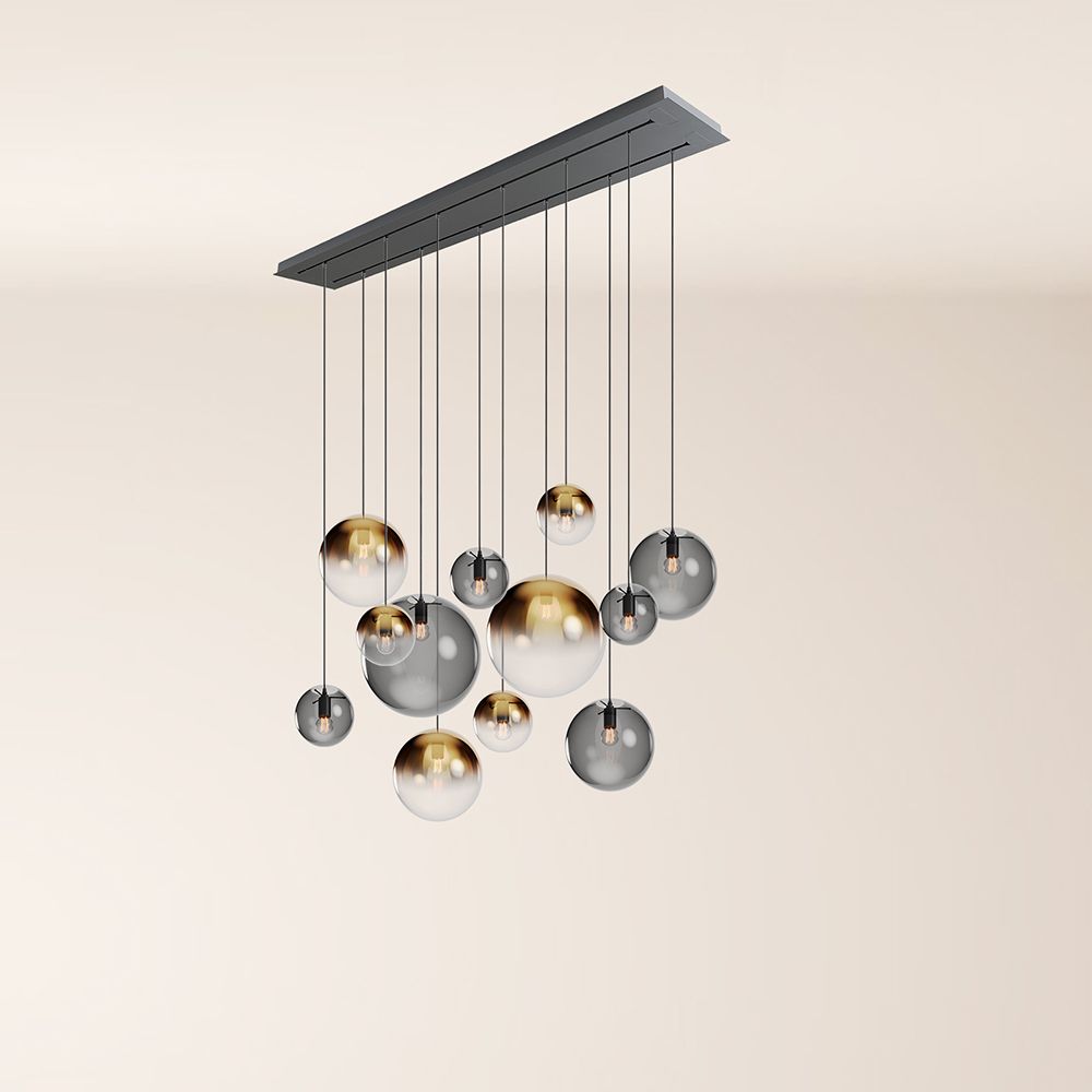 s.luce Orb Esszimmerlampe 12-flammig 160cm 2-reihig