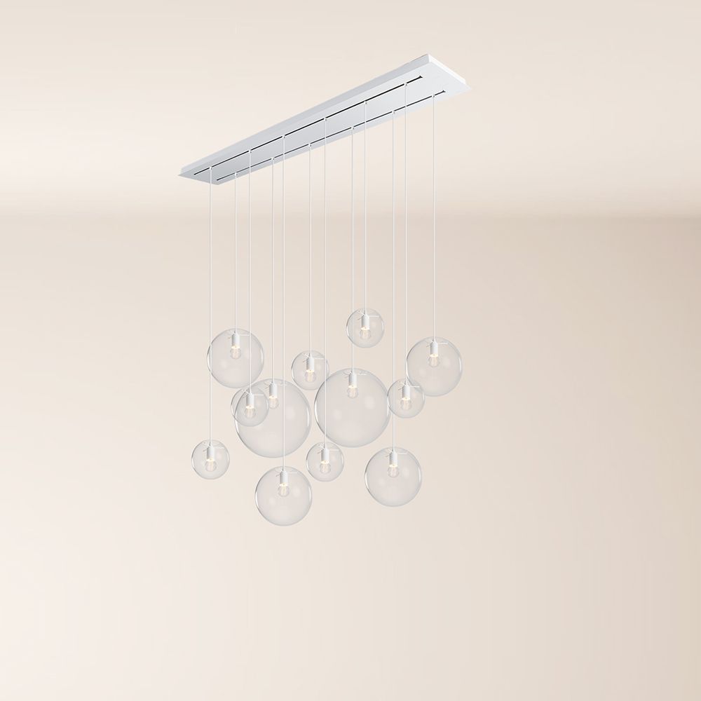 s.luce Orb Esszimmerlampe 12-flammig 160cm 2-reihig