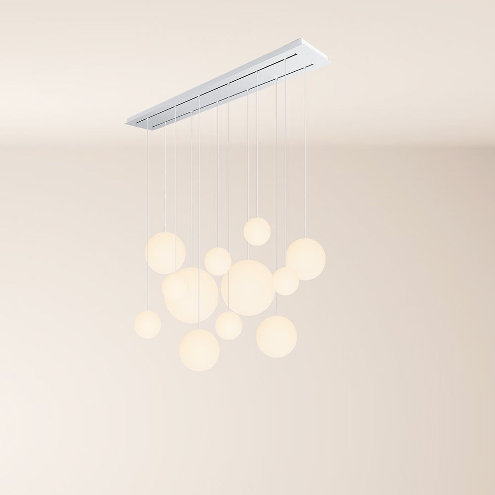 s.luce Orb Esszimmerlampe 12-flammig 160cm 2-reihig