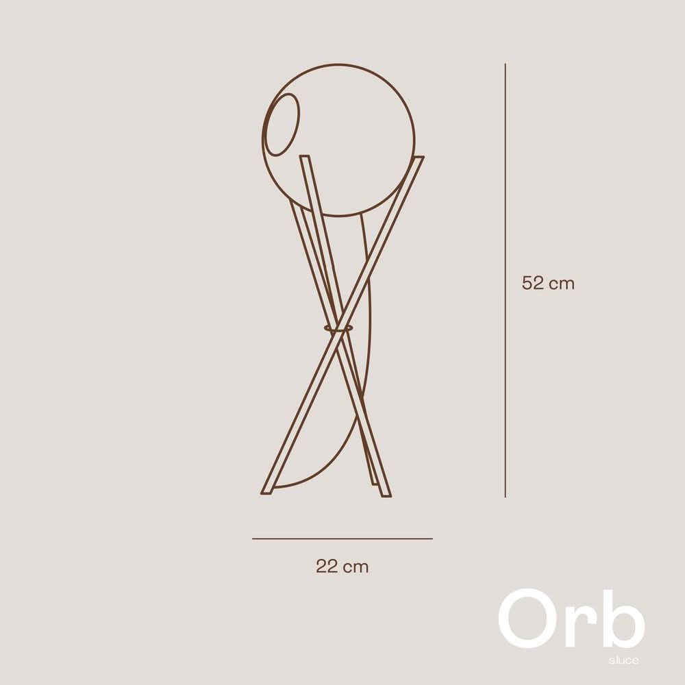 s.luce Orb Axis Glas-Tischlampe Dreibein 20cm